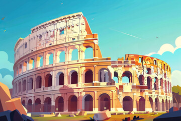 Fototapeta na wymiar Roman Holiday: Exploring Ancient Ruins, Renaissance Art, and Gelato Delights in Rome