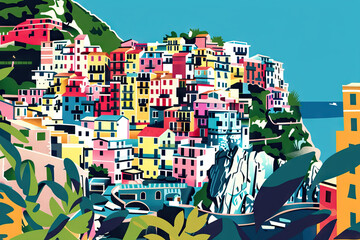 Cinque Terre Hiking Adventure: Exploring Colorful Cliffside Villages and Scenic Trails - obrazy, fototapety, plakaty