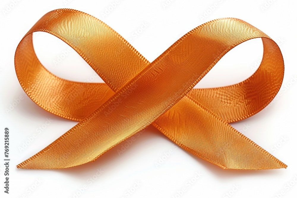 Wall mural a ribbon is folded into an orange bow