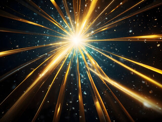 Create a fantastic abstract magical light effect with a golden background design.