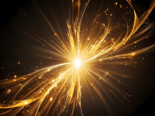 Create a fantastic abstract magical light effect with a golden background design.
