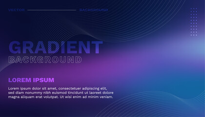 Dark blue purple color gradient background grainy texture effect web banner abstract design copy space