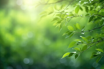 Nature of green leaf in garden at summer. Closeup beautiful Natural green leaves plants using as spring background.