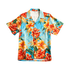 Hawaiian Shirt isolated on transparent png background. Generative ai