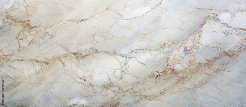 Poster marble slab in close-up showcasing intricate patterns and textures of the smooth surface