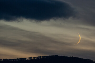 Clouds and moon