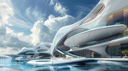 Modern architecture, abstract building concept