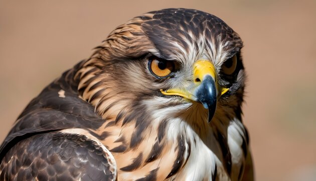 A Hawk With Its Sharp Eyes Focused Intently On Its