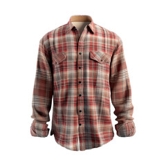 Plaid Shirt isolated on transparent png background. Generative ai