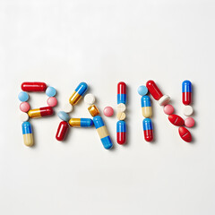 The Word Pain Made Out Of Pain Pills