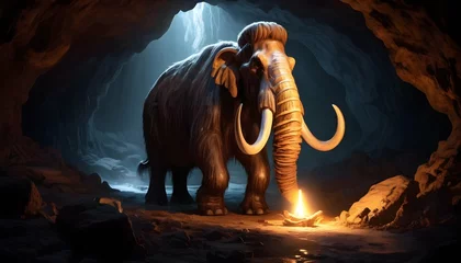Foto op Canvas A Mammoth Trapped In A Cave Its Massive Form Illu © Kalka