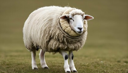 A Sheep With A Patch Of Wool Shaped Like A Moon