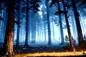 Dark forest in the morning , 어두운 숲의 아침