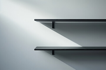 Modern Minimalistic Design Featuring Floating Shelves with Shadow Play