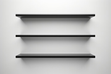 Modern Minimalist Floating Shelves on a White Wall for Contemporary Interior Design