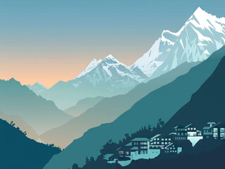 Himalayan Trekking Adventures: Exploring Annapurna, Everest Base Camp, and Langtang Trails - obrazy, fototapety, plakaty
