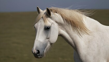 A Horse With Its Forelock Blowing In The Wind