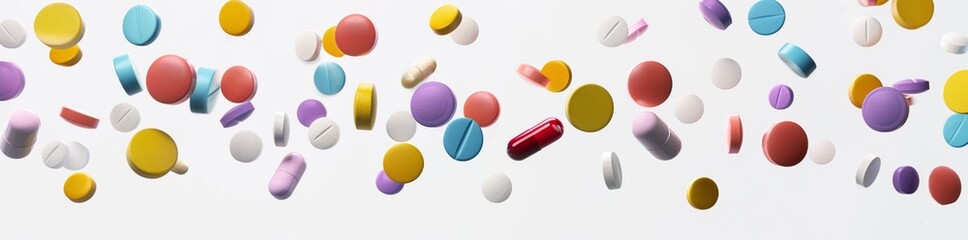  Collection of colorful pills  - obrazy, fototapety, plakaty