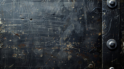Grunge and scratch on black metal plate background 