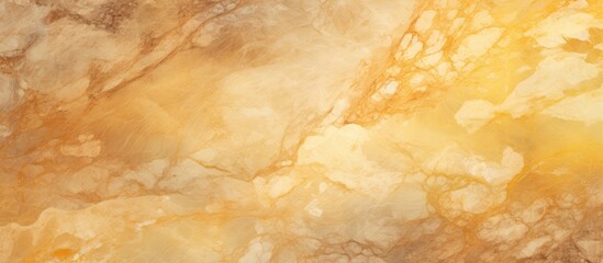 A closeup of a brown, amber, and beige marble texture resembling wood with tints and shades of...