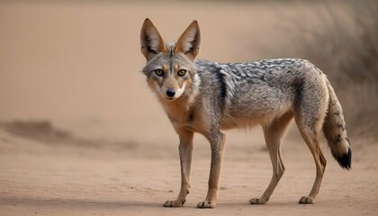 A Jackal With Its Eyes Shining With Intelligence