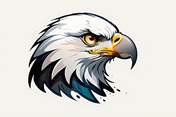 Obraz premium Majestic Eagle Illustration. Realistic eagle head drawing with a touch of artistic flair, ideal for patriotic designs and nature themes.