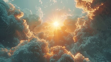 Serene Sky with Flare: An Abstract Weather Concept featuring the Sun.
