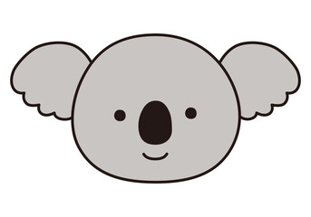 かわいいコアラの顔のベクターイラスト。アイコン、動物