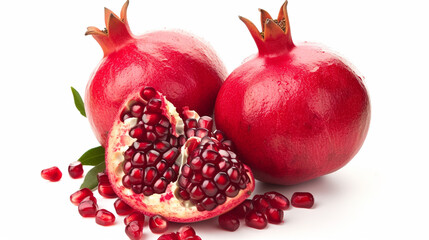 Pomegranate isolated on white background. Generative Ai