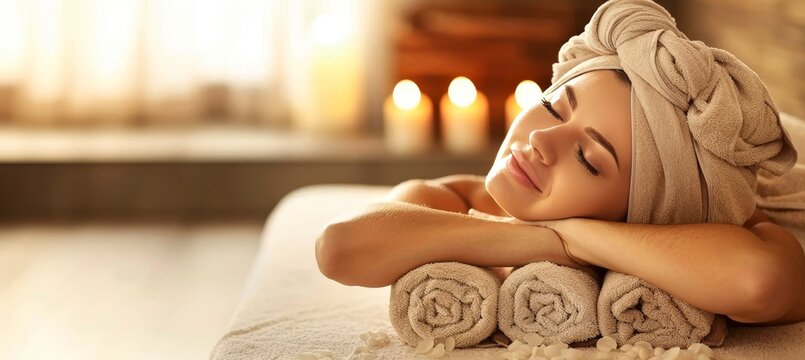 Spa beauty  young woman delighting in relaxing facial massage for rejuvenating beauty treatment