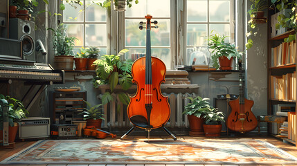  Violin on Stand