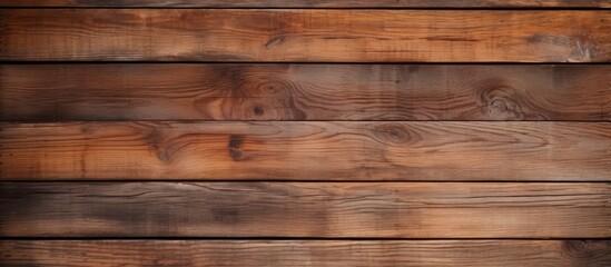 A detailed close up of a rectangle wooden wall constructed with hardwood planks. The brown color and wood grain pattern showcase the beauty of natural building material