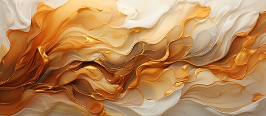 Liquid gold paint background. Fluid art.