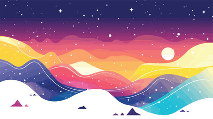 abstract fantasy landscape in multi colors with stars