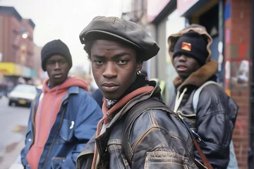 Foto op Aluminium Gang members on a street in 1980s © blvdone