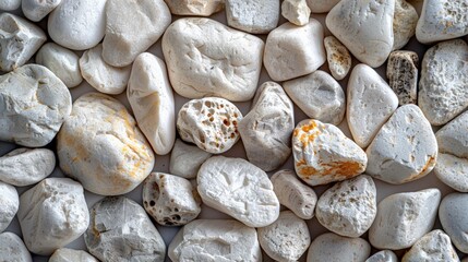 White pebbles stone for background 