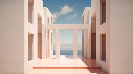 Explore the realm of surreal minimalism in an AI-generated image