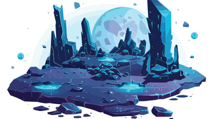 Alien planet landscape with rocks