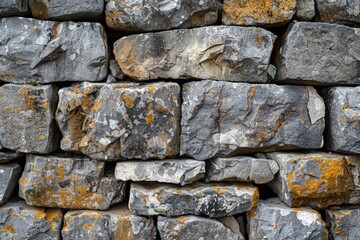 Stacked stone wall background horizontal 