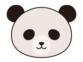 かわいいパンダの顔のベクターイラスト。アイコン、動物