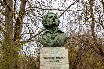 bust of author and politician Puschkin in Weimar