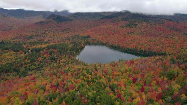 Drone Epic New England Color Changing Leaves Lake