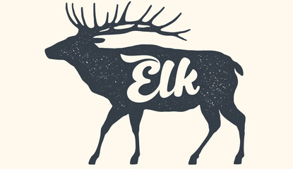 Elk. Lettering, typography