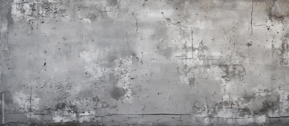 Aufkleber a close up of a monochrome concrete wall resembling a sky with cumulus clouds, creating a landscape 