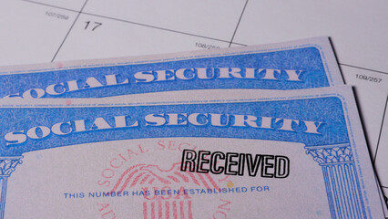 7 photo of social security card ssn with received stamp concept