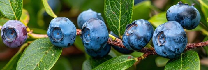 Ripe blueberries on thriving bushes in a greenhouse, ready for bountiful harvest