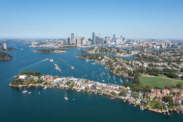 The Sydney suburb of Birchgrove and the Sydney city skyline. - 769239856