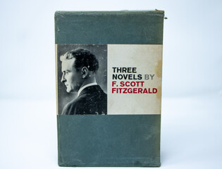 Antique book case cover for three novels by F. Scott Fitzgerald