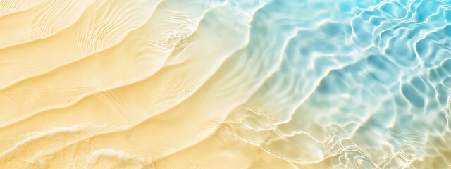 Summer vacation and travel concept. Close up view of a shore. Warm colors. Ocean and sands.