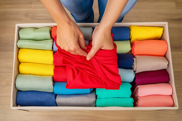 Organized Colorful Fabric Rolls